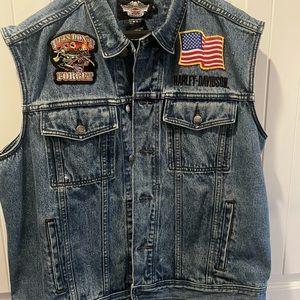 harley davidson jean vest xl men